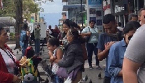 The downtown area, people put birdseed on their heads and let birds land on them