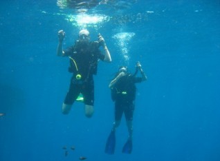 Mark and Kylee Scuba Diving in Koh Tao, Thailand, 2007