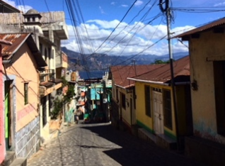 Looking down our road in San Pedro Lake Atitlan