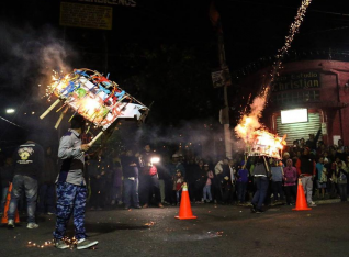 The running of the fireworks bulls