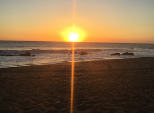 Sunset over the beach