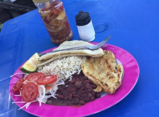 Chicken breast with beans and rice