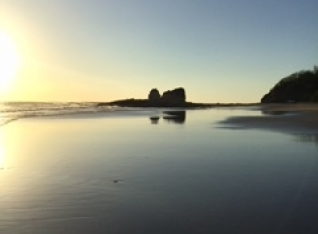 Popoyo beach at sunset