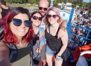 On the ferry dock saying our first hello!