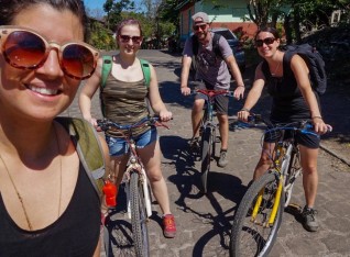 Excited at the beginning of the bike ride