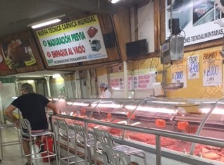 The sit down bar at the meat shop