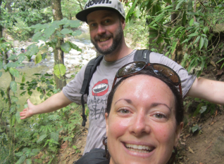 Hikeing up to the falls