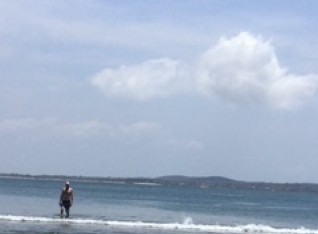 Cooling off at the beach