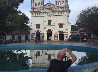 Guatape church in the square