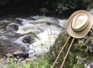 River stop on hike